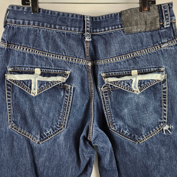 Rocawear Vintage Mens Regular Fit Baggy Blue Jeans Size 38x32 VTG 90s Hip Hop - Picture 9 of 12